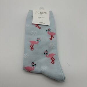 J.Crew Men’s Novelty Socks Flamingo Print One Size Dress Crew Socks NWT